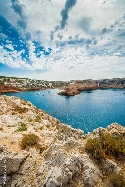 Fototapeta Cala Morell Creek in Minorca, Spain.
