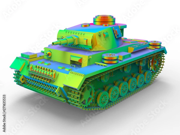 Obraz 3D rendering - FEA analysis of a tank