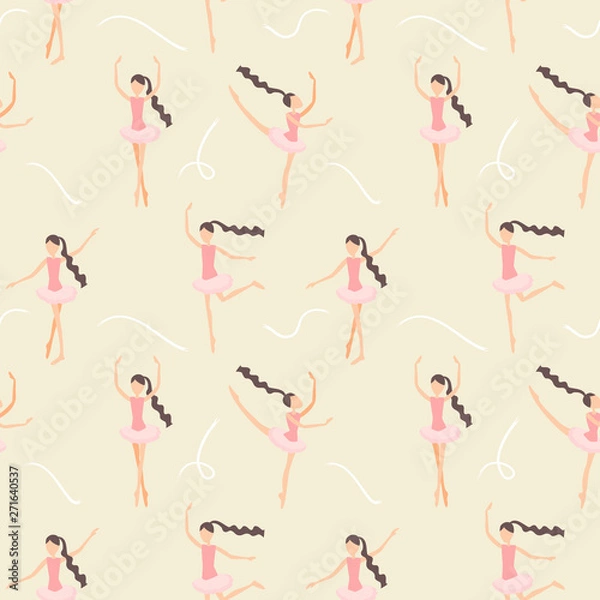 Obraz Seamless pattern ballet dancers in motion.