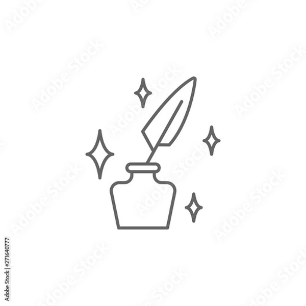 Obraz Justice writing tool outline icon. Elements of Law illustration line icon. Signs, symbols and vectors can be used for web, logo, mobile app, UI, UX