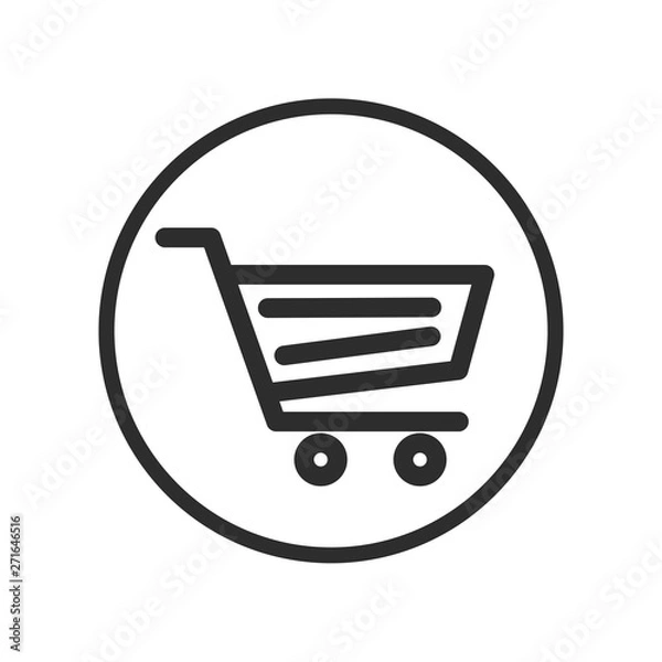 Fototapeta Shopping Cart icon vector logo design template. Flat icon shopping cart symbol illustration