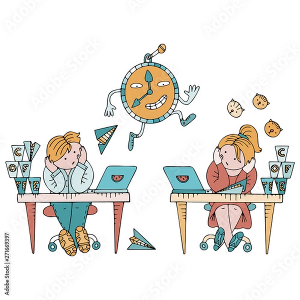 Fototapeta Time management and procrastination