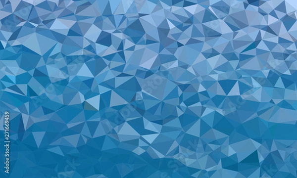 Fototapeta Abstract polygon blue graphic pattern composed of triangles. Vector graphic wallpaper.