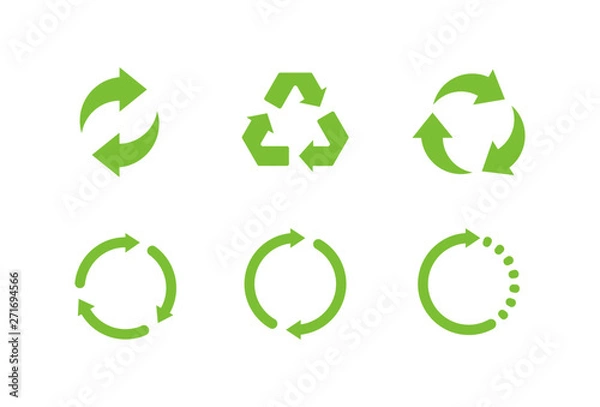 Fototapeta Set of Recycle Signs. Isolated Vector Illustration