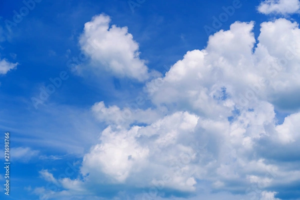 Fototapeta Copy space summer blue sky and white cloud abstract background.