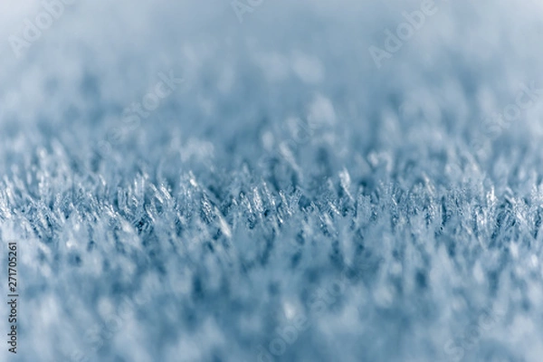 Fototapeta Winter background, frost, ice crystals close up