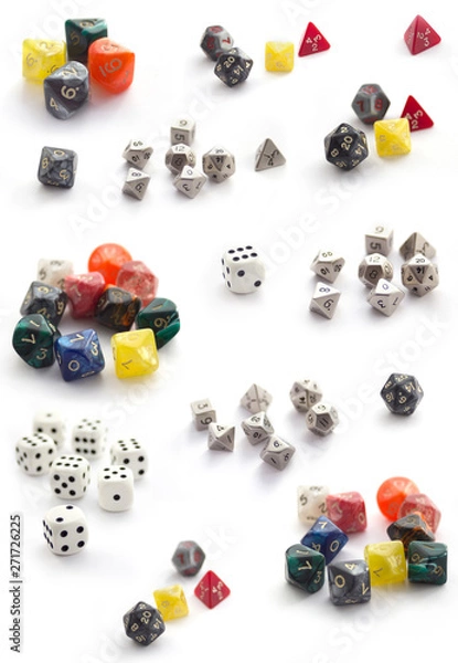 Obraz Collection of dices isolated on white