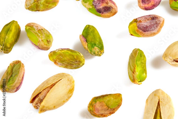 Obraz pistachio nuts isolated on white background