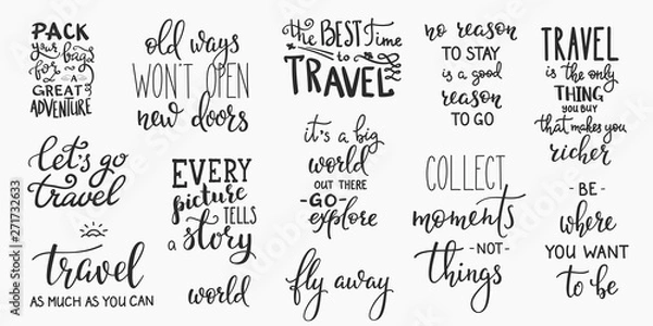 Obraz Travel life inspiration quotes lettering