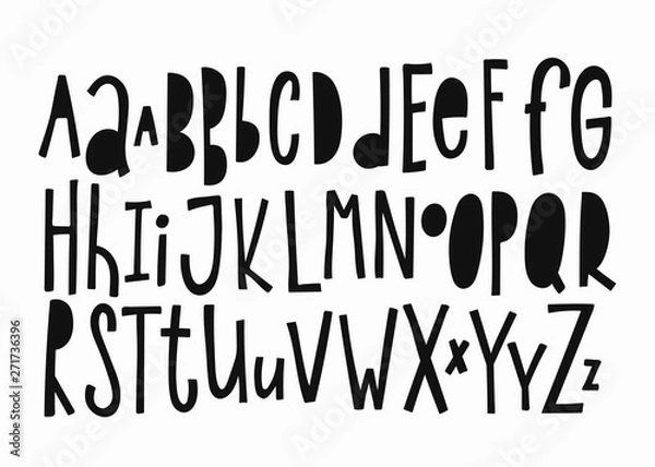 Obraz Doodle simple kids alphabet
