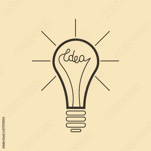 Obraz Bulb icon, idea icon, lighting design vector