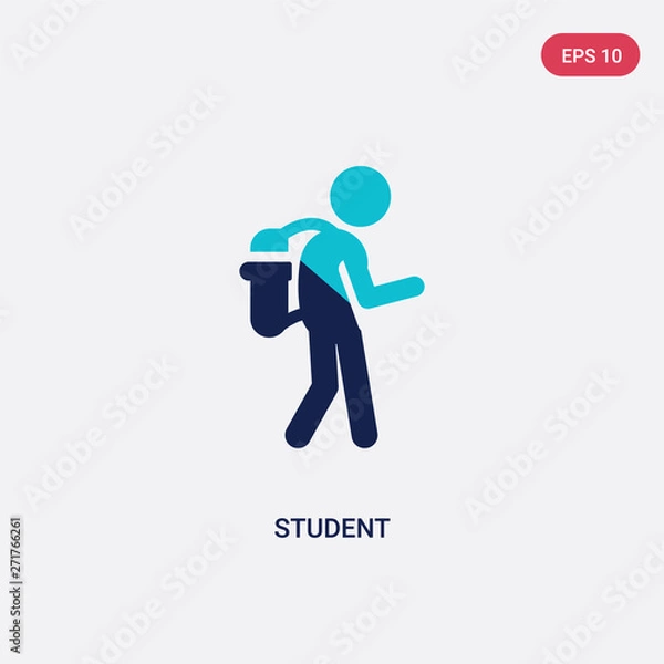 Fototapeta two color student vector icon from education 2 concept. isolated blue student vector sign symbol can be use for web, mobile and logo. eps 10