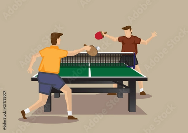 Fototapeta Table Tennis Game In Action Vector Cartoon Illustration Series