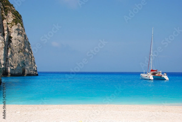 Fototapeta Yacht at Blue Bay, Navaggio on Zakynthos