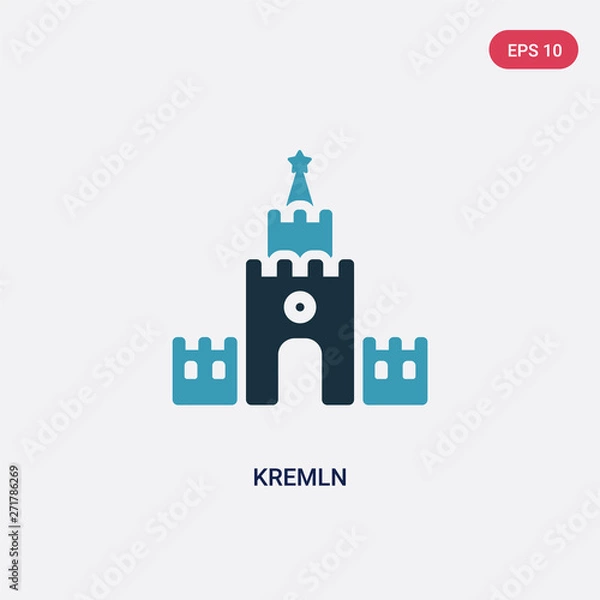 Fototapeta two color kremln vector icon from other concept. isolated blue kremln vector sign symbol can be use for web, mobile and logo. eps 10