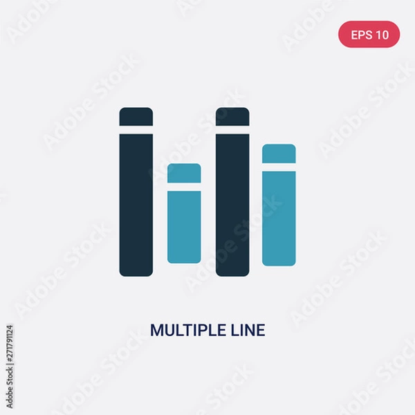 Fototapeta two color multiple line vector icon from shapes concept. isolated blue multiple line vector sign symbol can be use for web, mobile and logo. eps 10