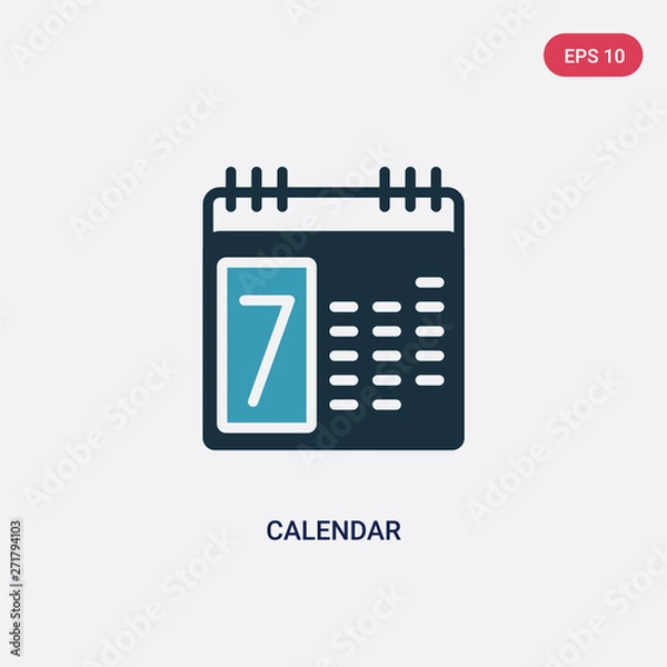 Fototapeta two color calendar vector icon from strategy concept. isolated blue calendar vector sign symbol can be use for web, mobile and logo. eps 10