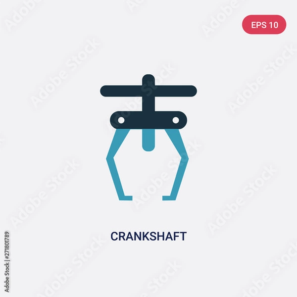 Fototapeta two color crankshaft vector icon from transportation concept. isolated blue crankshaft vector sign symbol can be use for web, mobile and logo. eps 10