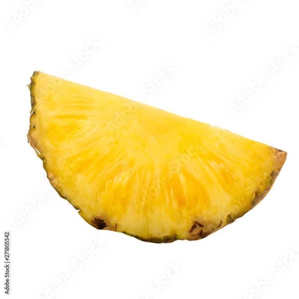 Fototapeta piece of fresh pineapple isolated on white background