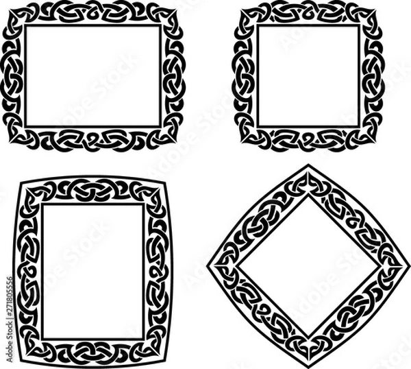 Fototapeta Celtic Square Frame Set