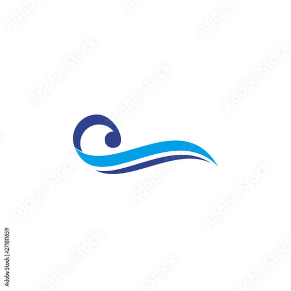 Fototapeta Wave icon logo design vector template