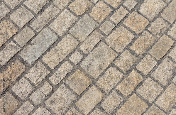 Obraz Old road paved with big stones.