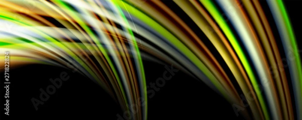 Fototapeta Fluid color waves with light effects, vector abstract background