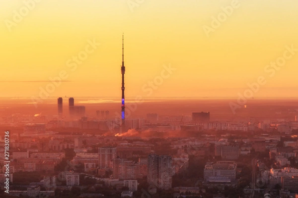 Fototapeta  Ostankino tower at sunrise, Moscow, Russia