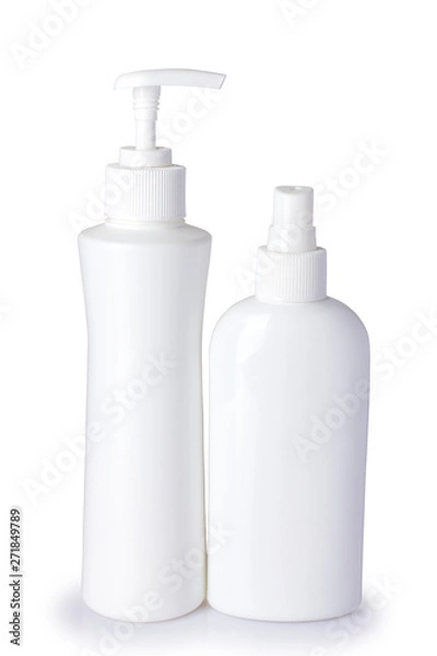 Obraz Plastic container for cosmetics isolated on white background. From the way.