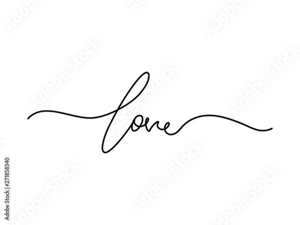 Obraz Love Word Script - Cursive Calligraphy Greeting
