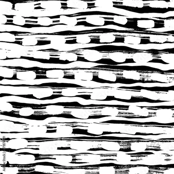 Fototapeta Brush grunge pattern. White and black vector.