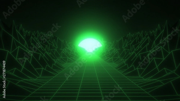 Fototapeta Retro Background 80's Style green