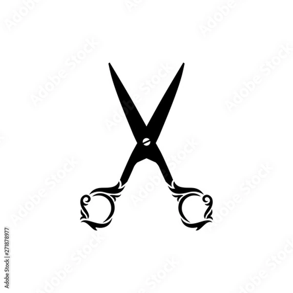 Obraz black scissors with ornament