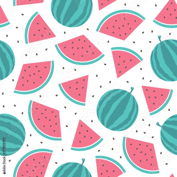 Obraz vector seamless pattern with watermelon