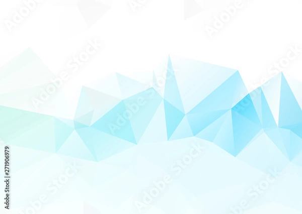 Fototapeta Abstract mosaic Blue White Polygonal Geometric Triangle Background, Low Poly Style. Business Design Templates modern Triangle Background.