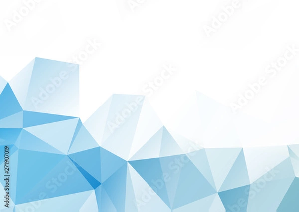 Fototapeta Abstract mosaic Blue White Polygonal Geometric Triangle Background, Low Poly Style. Business Design Templates modern Triangle Background.