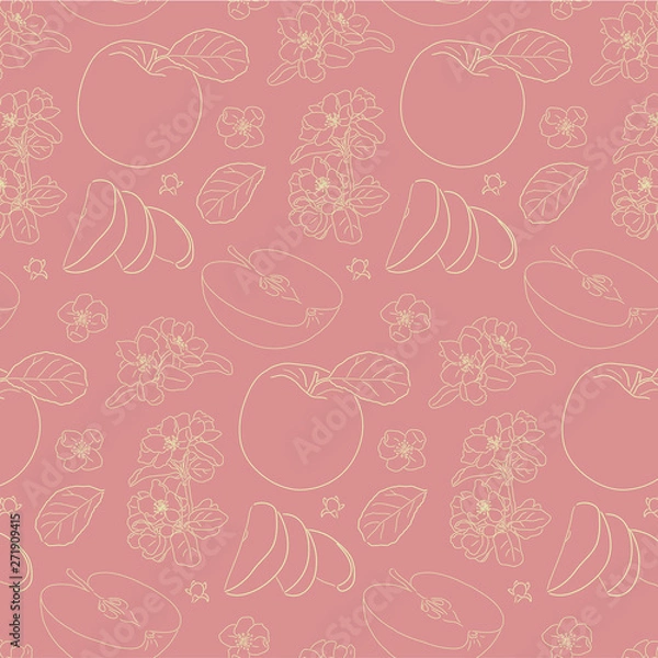 Fototapeta seamless apple pattern