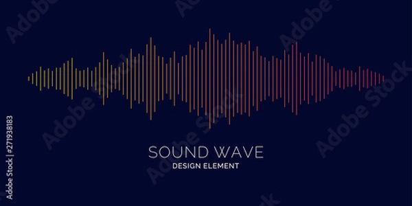 Fototapeta Sound wave equalizer. Vector illustration on dark background