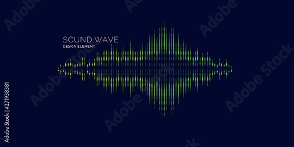 Fototapeta Sound wave equalizer. Vector illustration on dark background