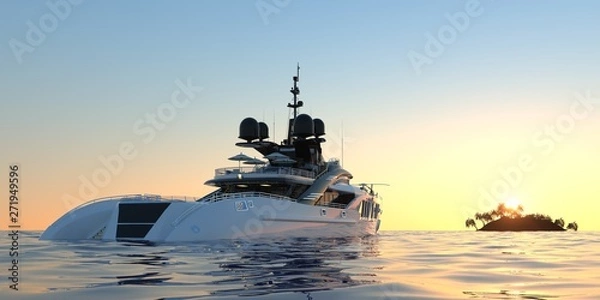 Fototapeta Extremely detailed and realistic high resolution photorealistic 3d illustration of a luxury super Yacht