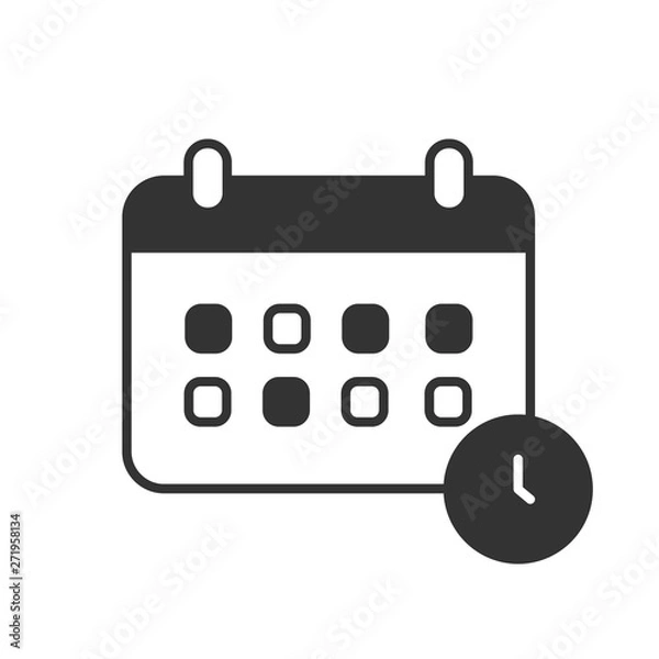 Fototapeta Schedule with times glyph icon illustration 