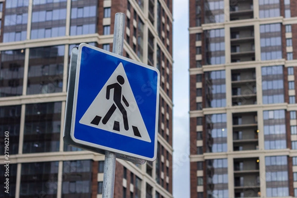 Obraz pedestrian sign building   background  symbol