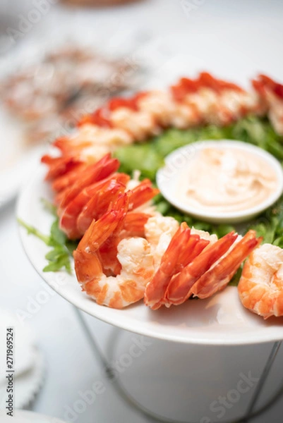 Obraz Salad with shrimps