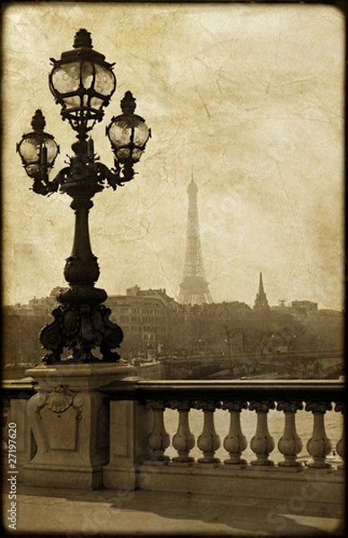 Fototapeta Lamppost on the bridge of Alexandre III in Paris, France
