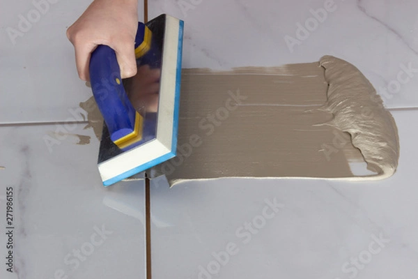 Obraz Process of grouting a floor