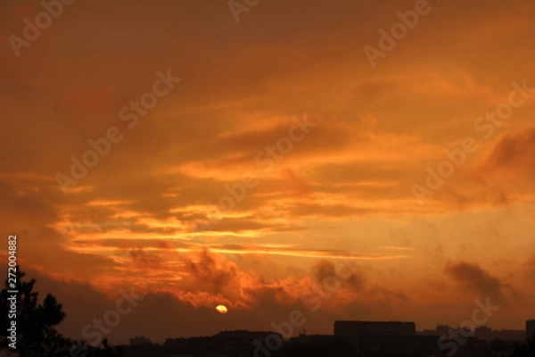 Obraz sunset over city