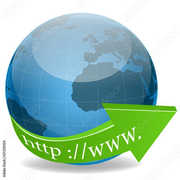 Obraz http text around globe