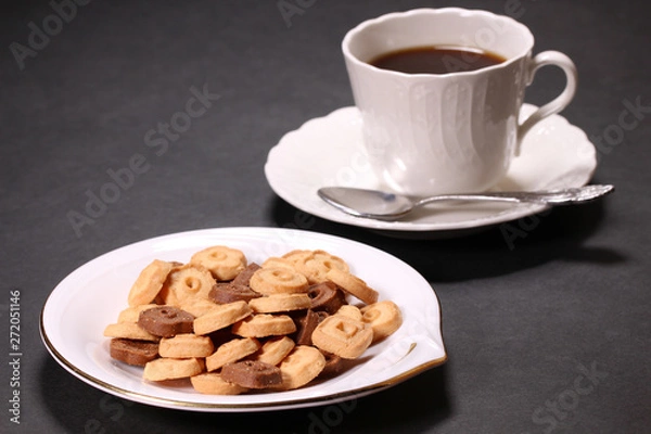 Fototapeta クッキーとコーヒー