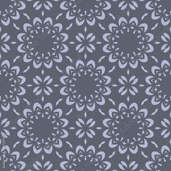 Fototapeta Grey geometric abstract floral pattern