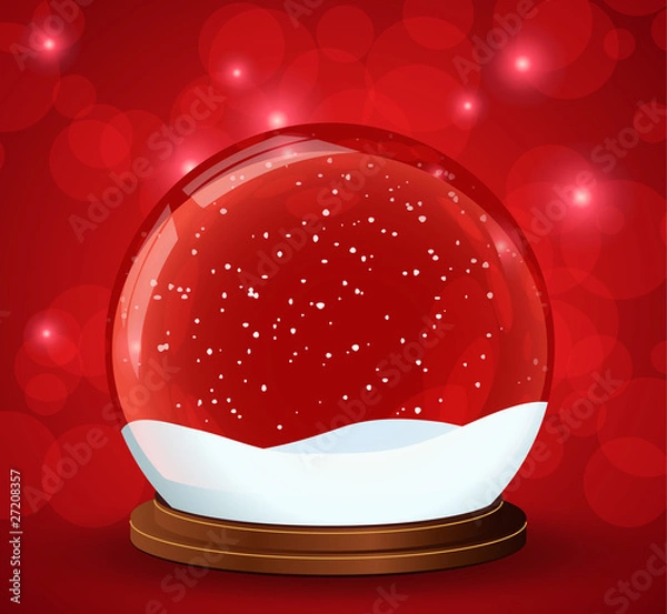 Obraz christmas snow globe with glittering lights